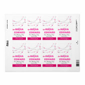 Stijlvolle strengen | witte fuschia Wijnlabel Etiket (Full Sheet)