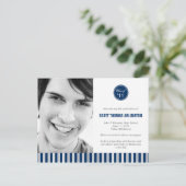 Stijlvolle Strepen Afstuderen Aankondiging/Uitnodi Uitnodiging Briefkaart (Staand voorkant)