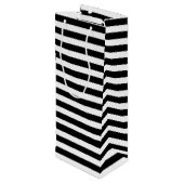 Stijlvolle strepen en bloemen Wijntas Wijn Cadeautas (Achterkant Gekanteld)