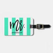 Stijlvolle strepen en typografie bagagelabel (Voorkant horizontaal)