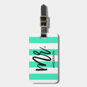 Stijlvolle strepen en typografie bagagelabel (Voorkant verticaal)