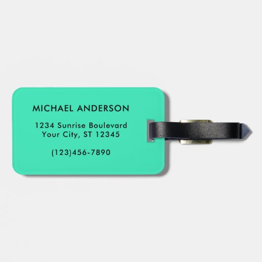 Stijlvolle strepen en typografie bagagelabel (Achterkant horizontaal)