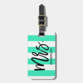 Stijlvolle strepen en typografie bagagelabel (Voorkant verticaal)