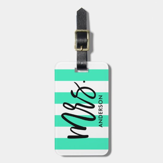 Stijlvolle strepen en typografie bagagelabel (Voorkant verticaal)