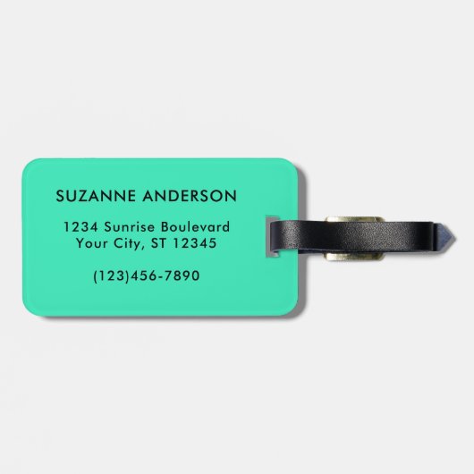 Stijlvolle strepen en typografie bagagelabel (Achterkant horizontaal)