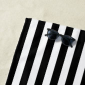 Stijlvolle strepen Net zwart, wit, Oranje gelaagd Strandlaken (In situ)