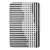 Stijlvolle Strepen Onregelmatige Tegels Zwart & Wi Badmat (Voorkant Verticaal)