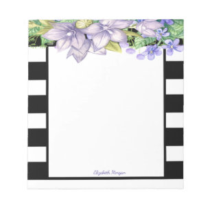 Stijlvolle strepen, watercolor bloemen - Gepersona Notitieblok
