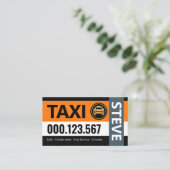 Stijlvolle Stripe Lagen Taxi Auto Visitekaartje (Staand voorkant)