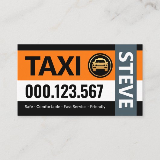 Stijlvolle Stripe Lagen Taxi Auto Visitekaartje (Voorkant)