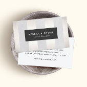 Stijlvolle striped Faux Gold en Linen Professional Visitekaartje