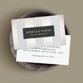 Stijlvolle striped Faux Gold en Linen Professional Visitekaartje