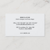 Stijlvolle striped Faux Silver en Linen Beige Visitekaartje (Achterkant)