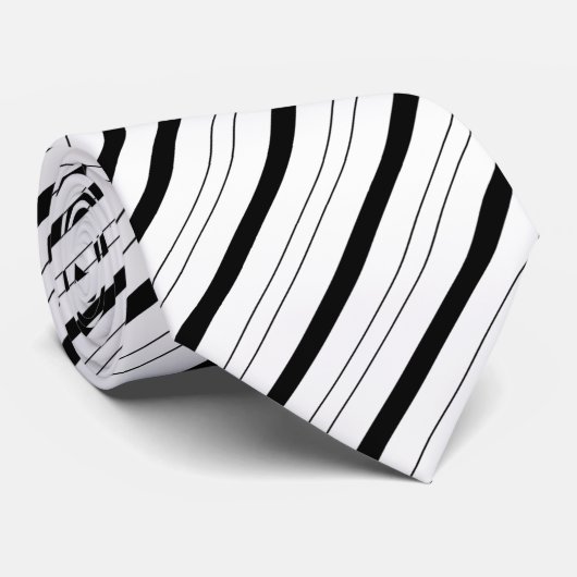 Stijlvolle Stropdas met Striped Pattern Black en W (Opgerold)