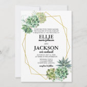 Stijlvolle Succulent bruiloft uitnodiging (Voorkant)