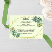 Stijlvolle Succulente Bruiloft Informatiekaartje