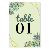 Stijlvolle Succulente Bruiloft Kaart (Voorkant)