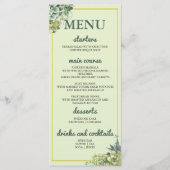 Stijlvolle Succulente Bruiloft Menu (Voorkant)