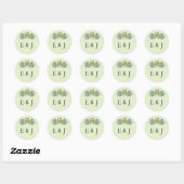 Stijlvolle Succulente Bruiloft Ronde Sticker (Vel)
