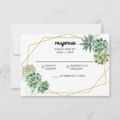 Stijlvolle Succulente Bruiloft RSVP Kaartje (Voorkant)