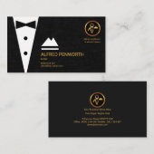 Stijlvolle Suit Black Cloth Texture Modern Butler Visitekaartje (Voorkant / Achterkant)