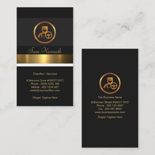 Stijlvolle superieure gouden stripper visitekaartje (Voorkant / Achterkant)