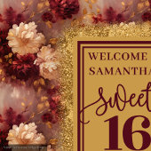 Stijlvolle Sweet 16 Blush Bourgogne Gold Tapestry Wandkleed