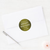 Stijlvolle Sweet 16 Party Stickers : Metallic Groe (Envelop)