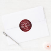 Stijlvolle Sweet 16 Party Stickers : Metallic rood (Envelop)
