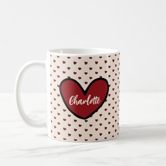 Stijlvolle Sweet Heart Gepersonaliseerde geschenke Koffiemok (Links)