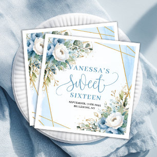 Stijlvolle Sweet Sixteen Bloemige Groene Feestserv Servet