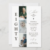 Stijlvolle TACHTIG Fotostrip 80ste verjaardag Kaart (Voorkant)