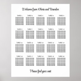 Stijlvolle tafel trouw zitplaats poster