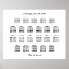 Stijlvolle tafel trouw zitplaats poster 22