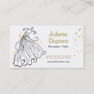 Stijlvolle Tailor Dressmaker goudsalon Visitekaartje