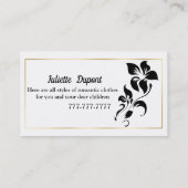 Stijlvolle Tailor Dressmaker zwart Visitekaartje (Achterkant)