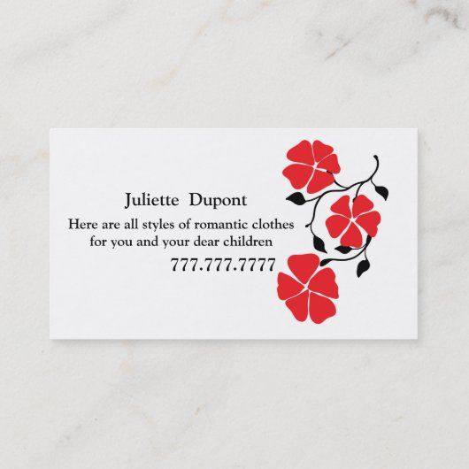 Stijlvolle Tailor Dressmaker zwart Visitekaartje (Achterkant)