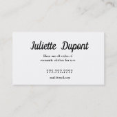 Stijlvolle Tailor Dressmaker zwart Visitekaartje (Achterkant)