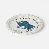 Stijlvolle Taurus 1st Birthday & Gold Confetti Papieren Bordje (Gekanteld)