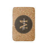 Stijlvolle Tawny Brown Zebra Print Monogram en naa Badmat (Voorkant Verticaal)