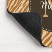 Stijlvolle Tawny Brown Zebra Print Monogram en naa Muismat (Hoek)