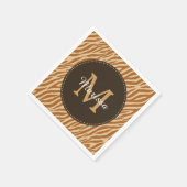 Stijlvolle Tawny Brown Zebra Print Monogram en naa Servetten (Hoek)