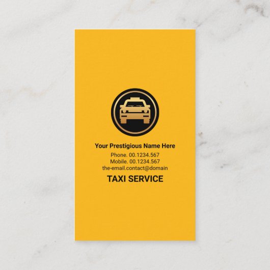 Stijlvolle Taxi Signage Border Ride Share Driver Visitekaartje (Achterkant)