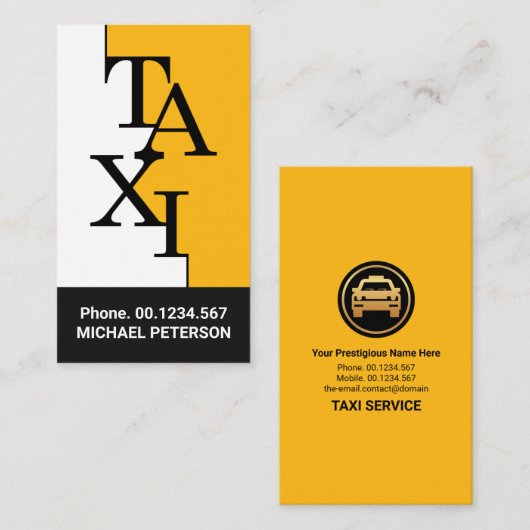Stijlvolle Taxi Signage Border Ride Share Driver Visitekaartje (Voorkant / Achterkant)