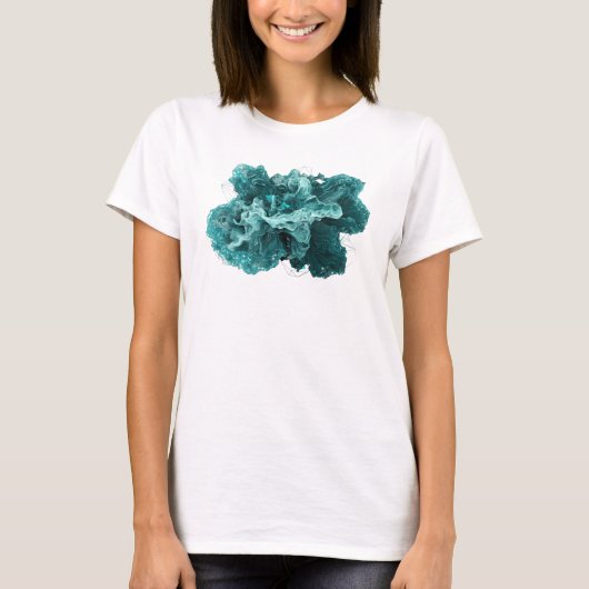 Stijlvolle Teal ABSTRACTE KUNST Statement T-shirt (Voorkant)