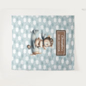 Stijlvolle teddybeer piloot babyshower feestbord wandkleed (Voorkant (horizontaal))