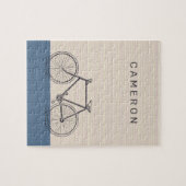 Stijlvolle tekening Blush en Blue Personalized Legpuzzel (Horizontaal)