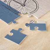 Stijlvolle tekening Blush en Blue Personalized Legpuzzel (Zijkant)