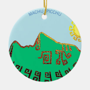 Stijlvolle tekening van Machu Picchu Keramisch Ornament