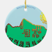Stijlvolle tekening van Machu Picchu Keramisch Ornament (Achterkant)